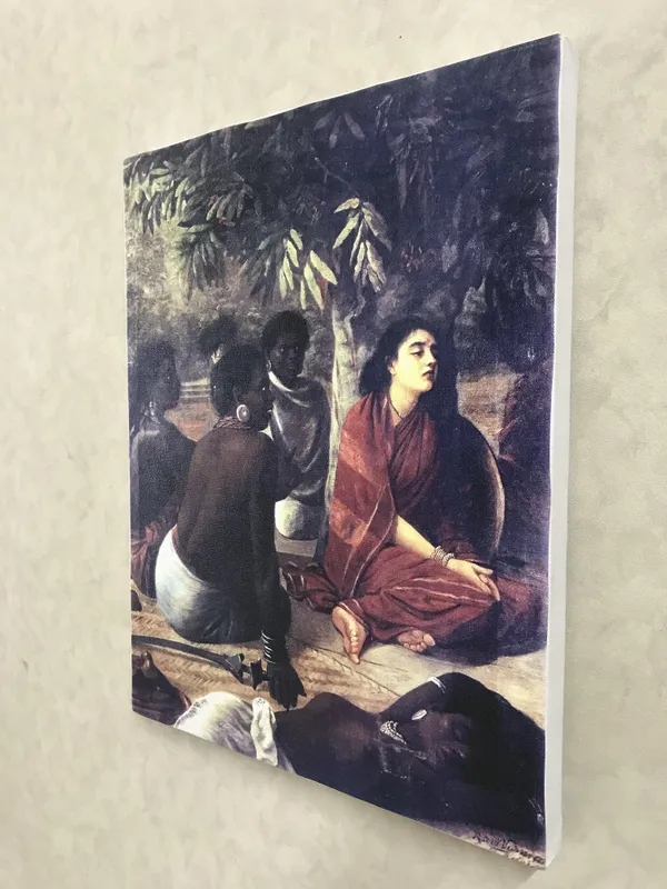 Sita_in_Ashoka_Grove,_1890,_A_Raja_Ravi_Varma_Painting,_Framed_Canvas,_Wall_Decor,_Multicolor
