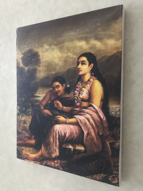 Shakuntala_writes_a_Love_Letter,_1900,_A_Raja_Ravi_Varma_Painting,_Framed_Canvas,_Multicolor