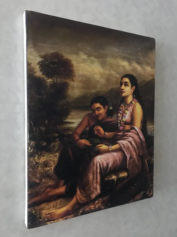Shakuntala_writes_a_Love_Letter,_1900,_A_Raja_Ravi_Varma_Painting,_Framed_Canvas,_Multicolor