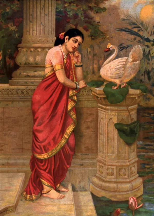 Hansa-Damayanti,_1899,_A_Raja_Ravi_Varma_Painting,_Framed_Canvas,_Wall_Decor,_Multicolor
