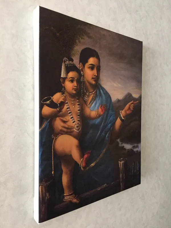 Yashoda_showing_Bal-krishna_Cows,_1870,_A_Raja_Ravi_Varma_Painting,_Framed_Canvas,_Multicolor