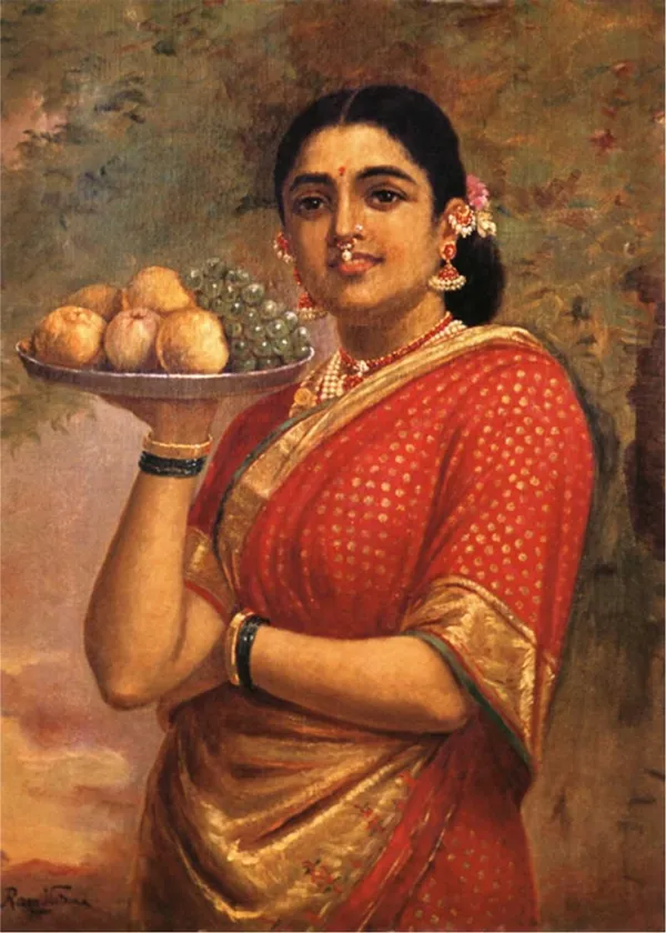 Maharashtrian_Woman_(1892),_A_Raja_Ravi_Varma_Painting,_Unframed_Canvas_Print,_Multicolor