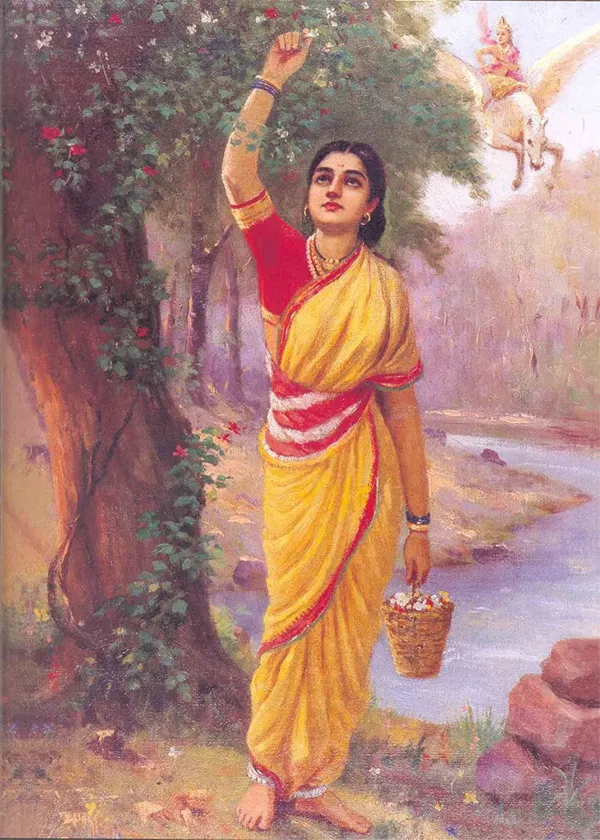 Ahalya_in_Upvan_(1900),_A_Raja_Ravi_Varma_Painting,_Unframed_Canvas_Print,_Multicolor