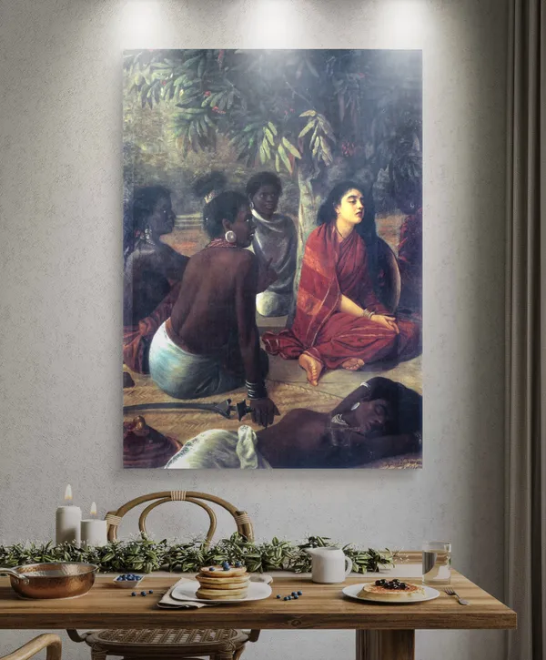 Seeta_in_Ashokvan_(1890),_A_Raja_Ravi_Varma_Painting,_Unframed_Canvas_Print,_Multicolor