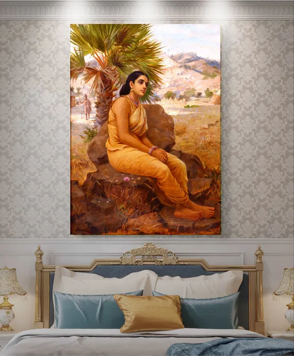 Shakuntala_(1880),_A_Raja_Ravi_Varma_Painting,_Unframed_Canvas_Print,_Multicolor