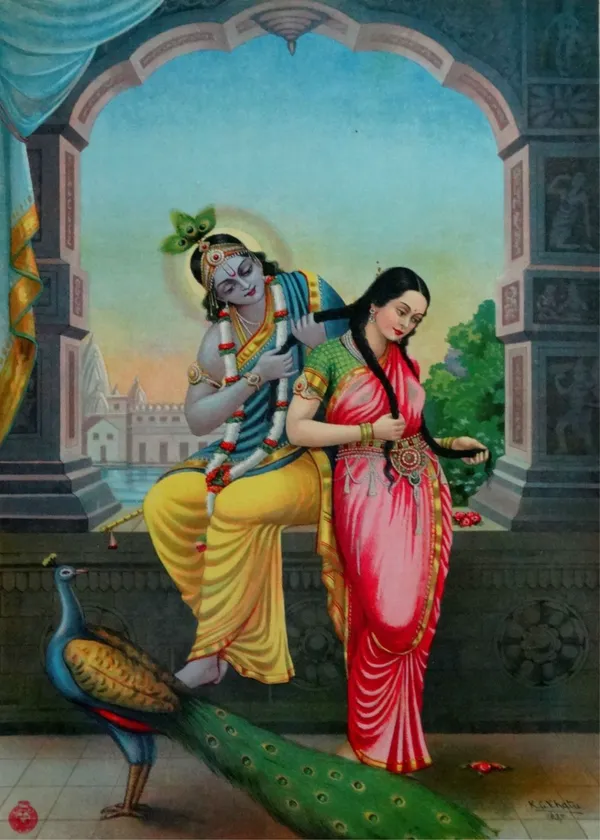 Radha-Krishna_(1900),_A_Raja_Ravi_Varma_Painting,_Unframed_Canvas_Print,_Multicolor