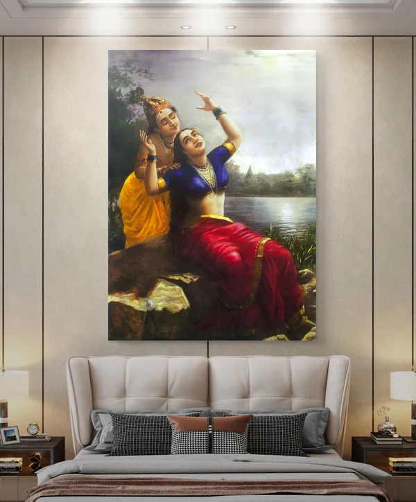 Radha_and_Madhav_(Krishna)_(1900),_A_Raja_Ravi_Varma_Painting,_Unframed_Canvas_Print,_Multicolor