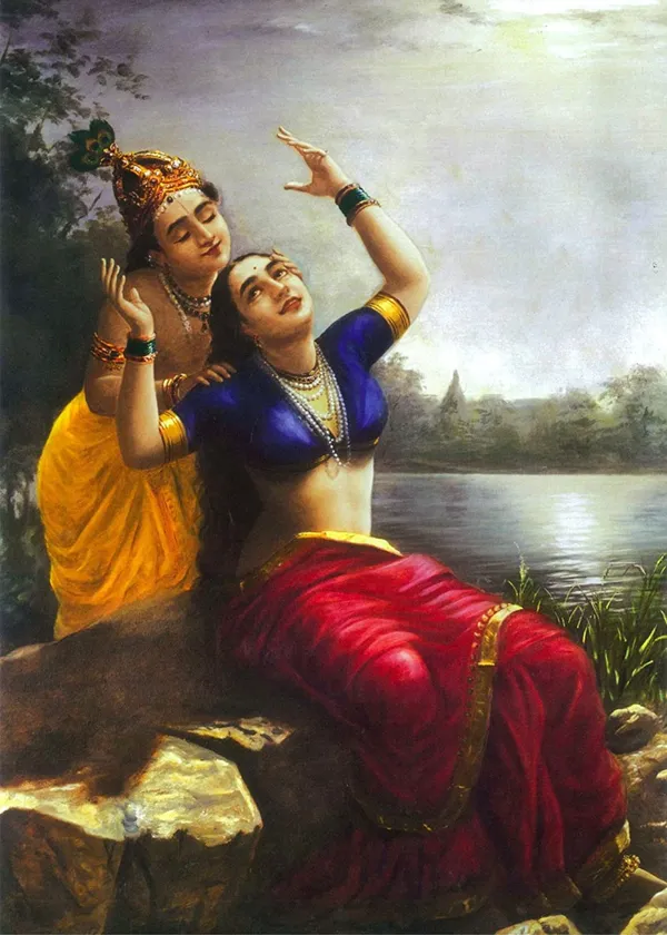 Radha_and_Madhav_(Krishna)_(1900),_A_Raja_Ravi_Varma_Painting,_Unframed_Canvas_Print,_Multicolor