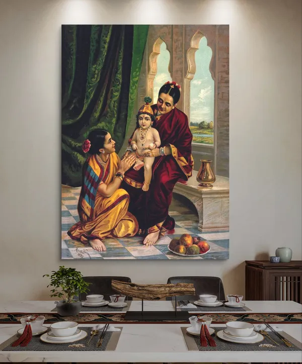 Balkrishna_&_Yashoda_(1910),_A_Raja_Ravi_Varma_Painting,_Unframed_Canvas_Print,_Multicolor