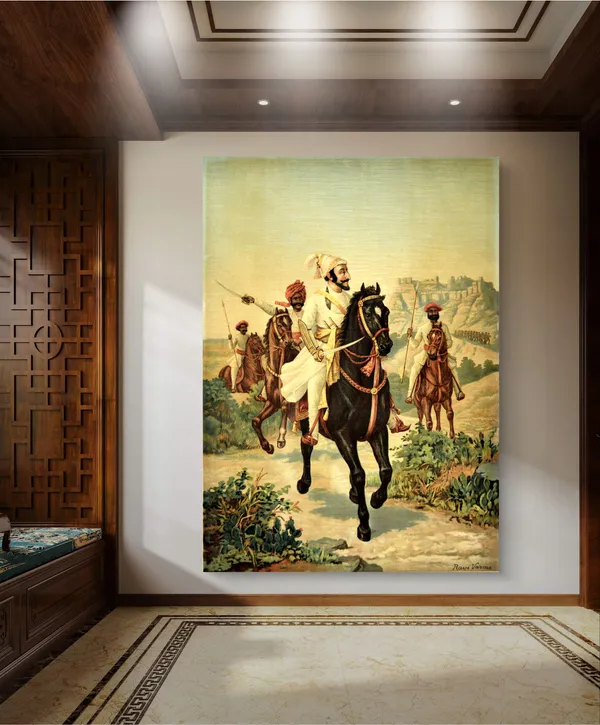 Raja_Shivaji_(1900),_A_Raja_Ravi_Varma_Painting,_Unframed_Canvas_Print,_Multicolor