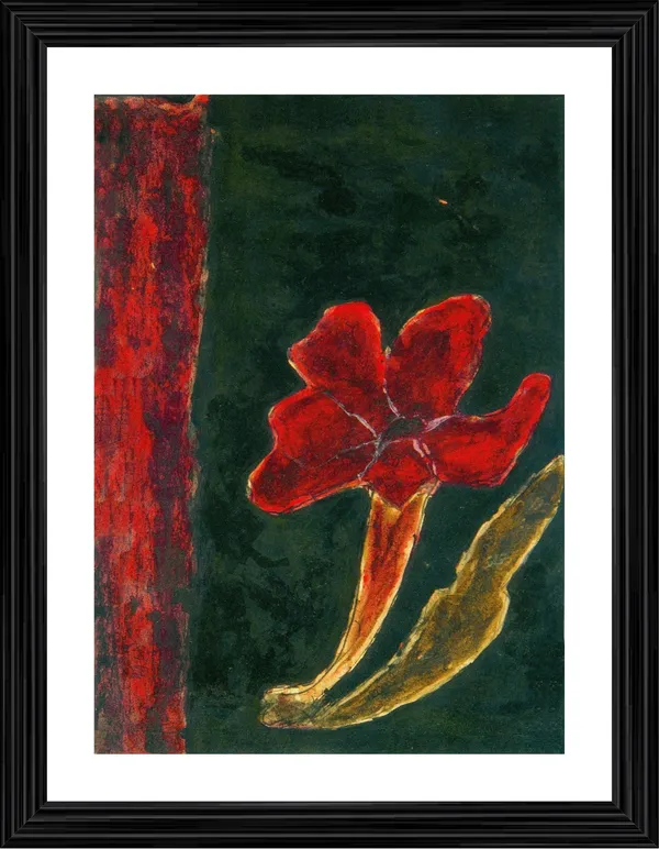 A_Flower_in_Abstract_-_A_Painting_by_Rabindranath_Tagore,_Wall_Decor,_Framed,_Multicolor