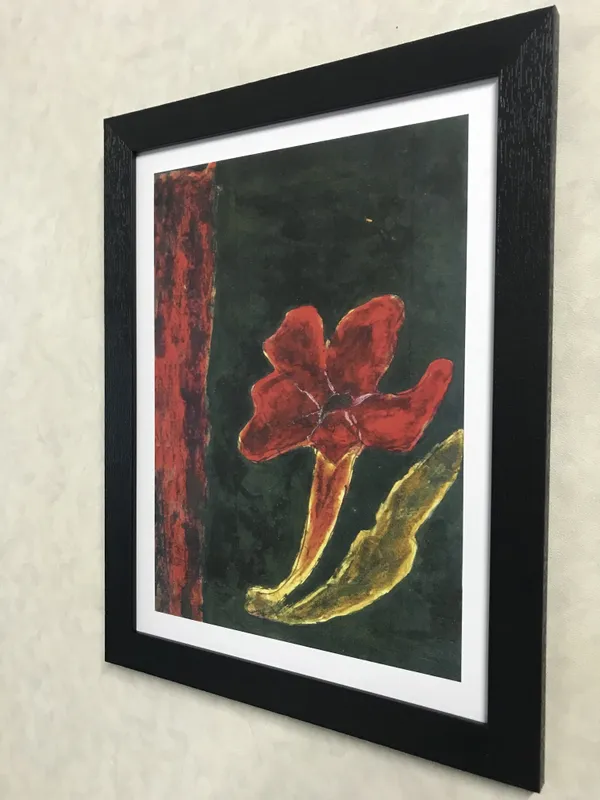 A_Flower_in_Abstract_-_A_Painting_by_Rabindranath_Tagore,_Wall_Decor,_Framed,_Multicolor