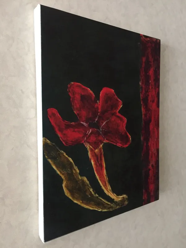 A_Flower_in_Abstract_-_A_Painting_by_Rabindranath_Tagore,_Wall_Decor,_Framed_Canvas,_Multicolor