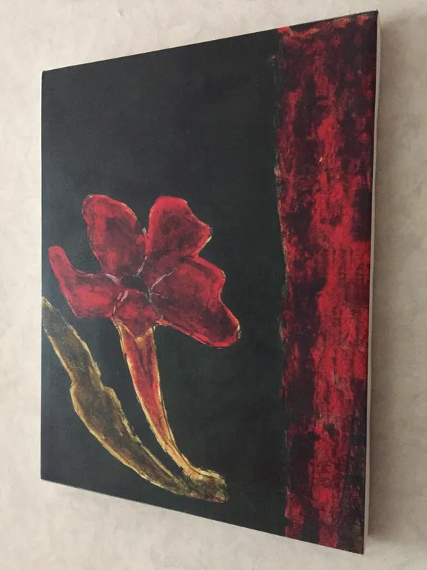 A_Flower_in_Abstract_-_A_Painting_by_Rabindranath_Tagore,_Wall_Decor,_Framed_Canvas,_Multicolor