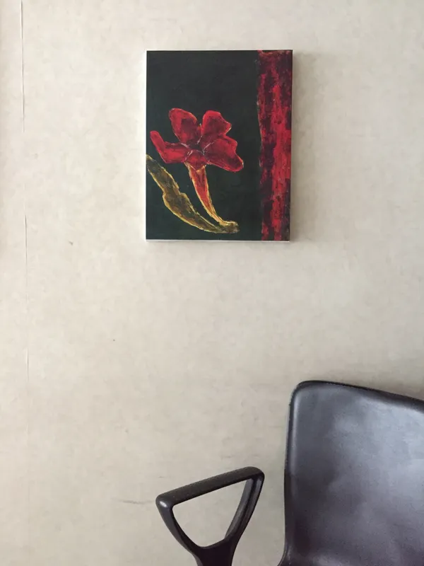 A_Flower_in_Abstract_-_A_Painting_by_Rabindranath_Tagore,_Wall_Decor,_Framed_Canvas,_Multicolor