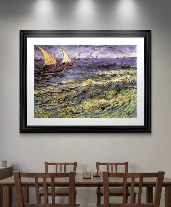 Seascape_at_Saintes_Maries_1888,_A_Painting_by_Van_Gogh,_Framed,_Wall_Decor,_Multicolor