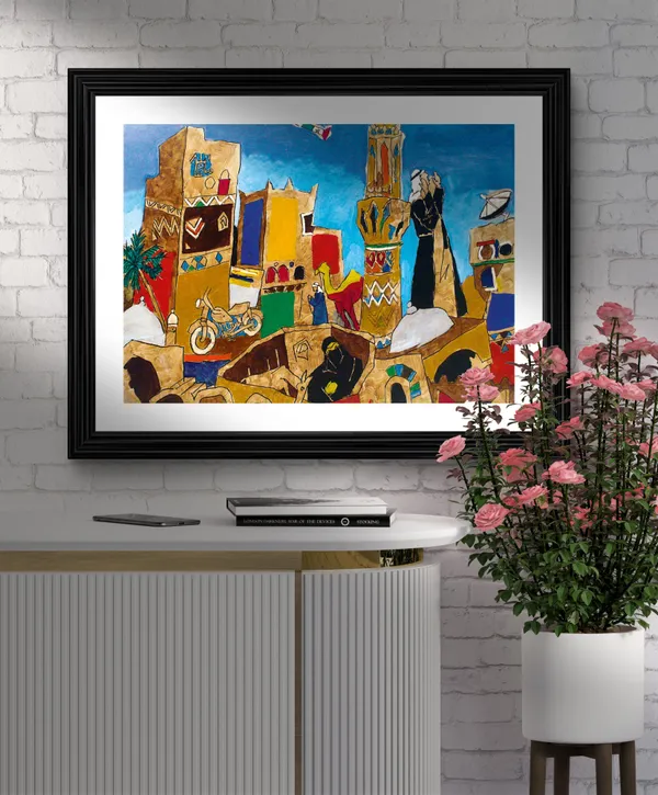 The_Culture*-Set_of_2_Paintings_by_M.F._Husain,_Framed,_Wall_Decor,_Multicolor