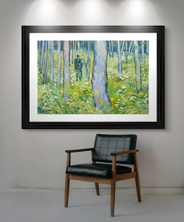 Two_Lovers_&_Undergrowth_1886,_A_Painting_by_Van_Gogh,_Framed,_Wall_Decor,_Multicolor