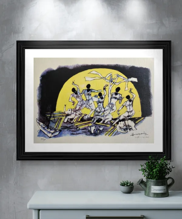 Dancing_Ladies-_M.F._Husain's_Painting,_Framed,_Wall_Decor,_Multicolor