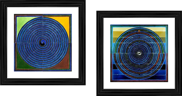 Bindu_Series-_Spandan__(Neel)-_Paintings_by_S._H._Raza,_Wall_Decor,_Framed,_Set_of_2-_15"x15"_each,_Multicolor