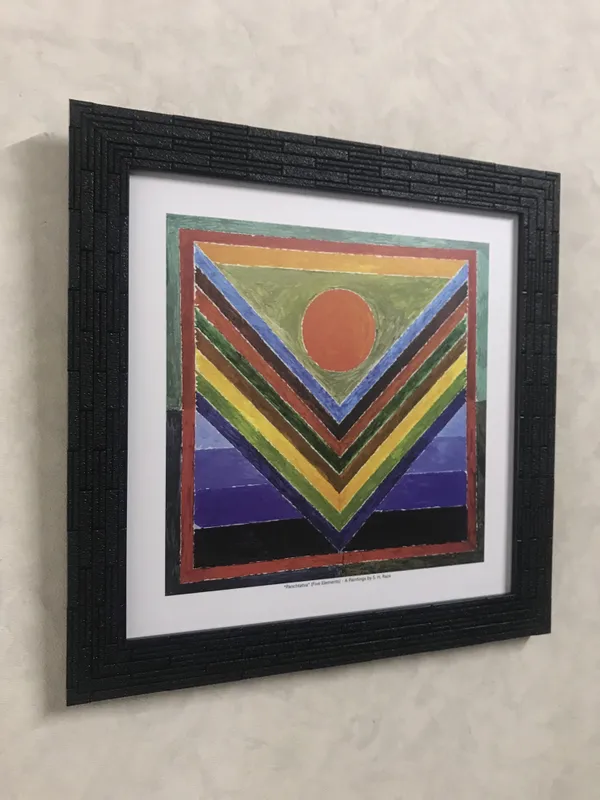 Panchatatva_(Ankuran)-_Paintings_by_S._H._Raza,_Wall_Decor,_Framed,_Set_of_2-_15"x15"_each,_Multicolor