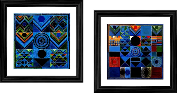 Prakriti_(The_Nature)-_Paintings_by_S._H._Raza,_Wall_Decor,_Framed,_Set_of_2-_15"x15"_each,_Multicolor