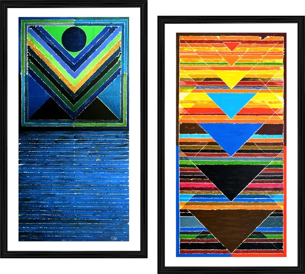 Ankuran_and_Pooja-_Paintings_by_S._H._Raza,_Wall_Decor,_Framed,_Set_of_2,_Multicolor