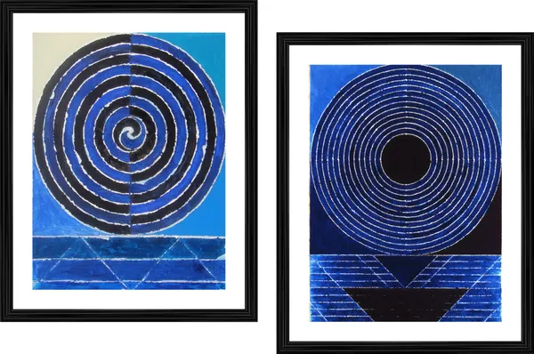 Kundalini_(The_Spiritual_Power)-_Paintings_by_S._H._Raza,_Wall_Decor,_Framed,_Set_of_2,_Multicolor