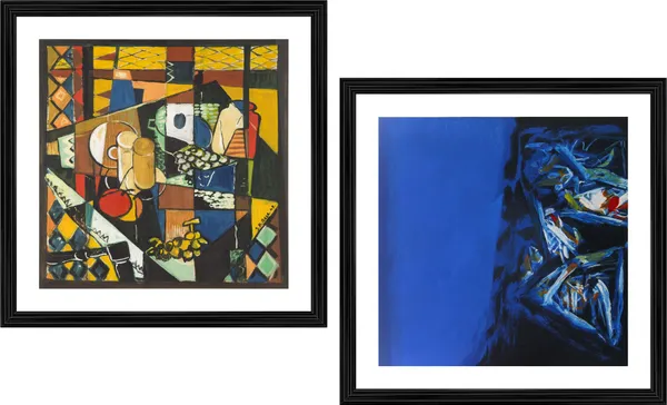 Still_Life_and_L'Hiver-_Paintings_by_S._H._Raza,_Wall_Decor,_Framed,_Set_of_2-_15"x15"_each,_Multicolor