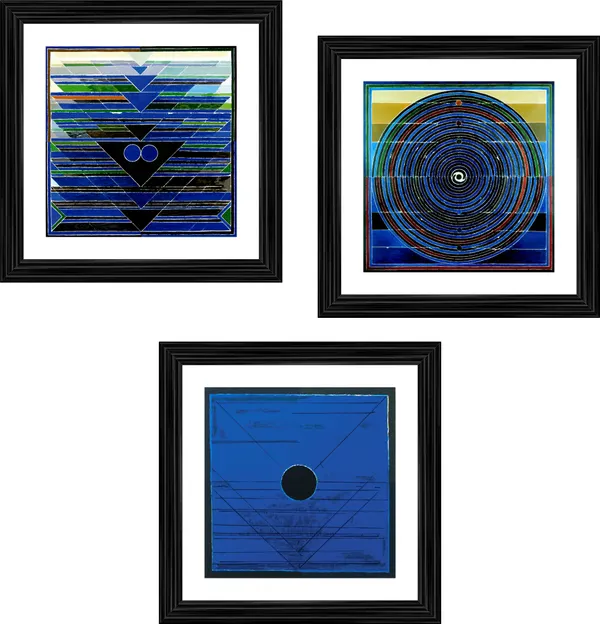 Bindu_-_Deep_and_Spandan-__Paintings_by_S._H._Raza,_Wall_Decor,_Framed,_Set_of_3-_12"x12"_each,_Multicolor
