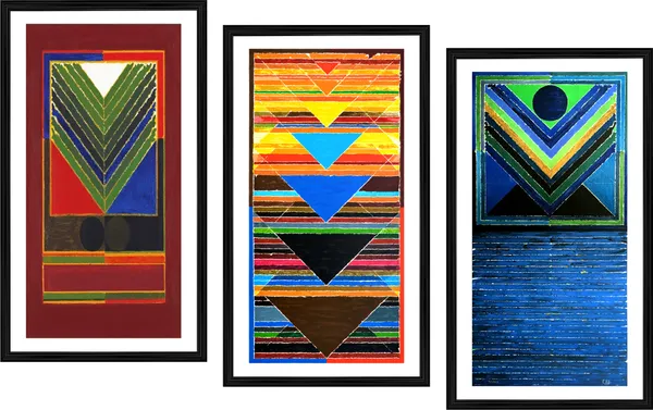 Ankuran_and_Pooja-__Paintings_by_S._H._Raza,_Wall_Decor,_Framed,_Set_of_3,_Multicolor