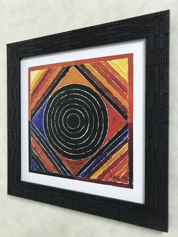 Bindu_Series-_Sansar_(The_Universe)-__Paintings_by_S._H._Raza,_Wall_Decor,_Framed,_Set_of_4-_12"x12"_each,_Multicolor