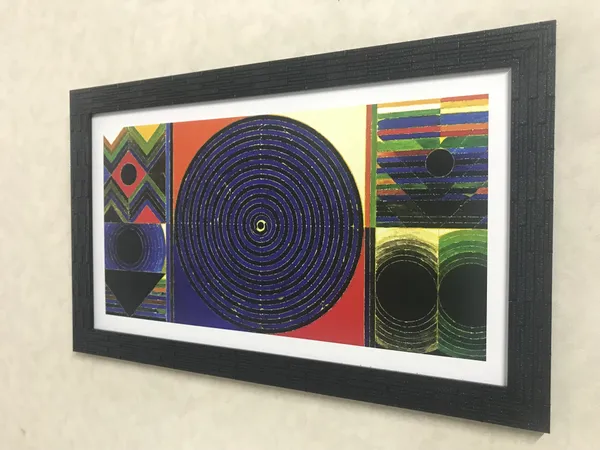 Surya_Namaskar_and_Kundalini-_Paintings_by_S._H._Raza,_Wall_Decor,_Framed,_Set_of_4-_12"x21"_each,_Multicolor