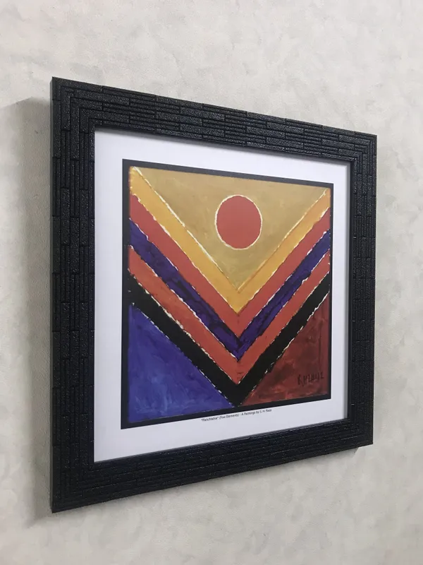 Panchtatva_(Five_Elements)-__Paintings_by_S._H._Raza,_Wall_Decor,_Framed,_Set_of_5-_12"x12"_each,_Multicolor