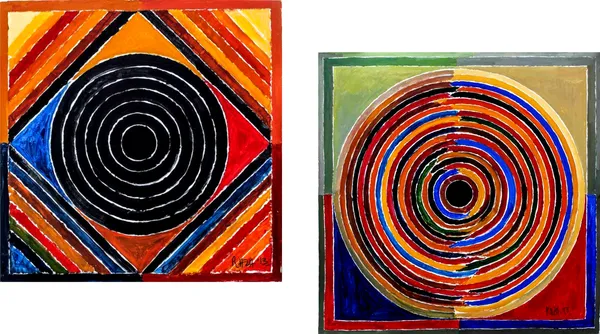 Bindu_Series-_Spandan-_Paintings_by_S._H._Raza,_Wall_Decor,_Framed_Canvas,_Set_of_2-_15"x15"_each,_Multicolor