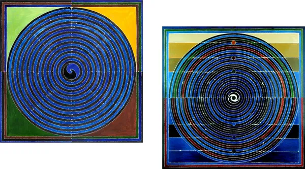 Bindu_Series-_Spandan__(Neel)-_Paintings_by_S._H._Raza,_Wall_Decor,_Framed_Canvas,_Set_of_2-_15"x15"_each,_Multicolor