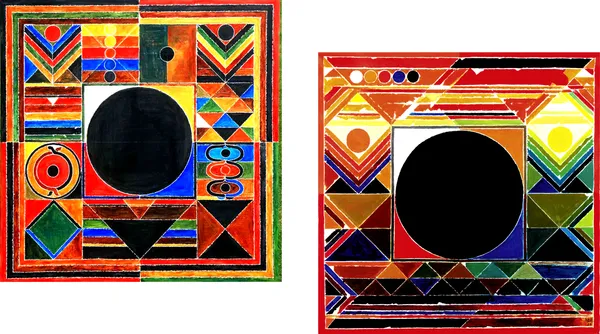 Bindu_Series-_Rangoli-_Paintings_by_S._H._Raza,_Wall_Decor,_Framed_Canvas,_Set_of_2-_15"x15"_each,_Multicolor