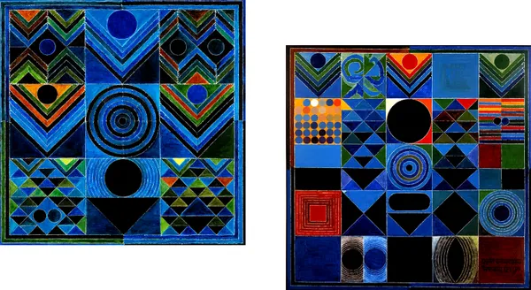Prakriti_(The_Nature)-_Paintings_by_S._H._Raza,_Wall_Decor,_Framed_Canvas,_Set_of_2-_15"x15"_each,_Multicolor
