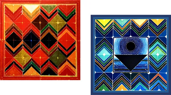 Pratikriti_(The_Reflection)-_Paintings_by_S._H._Raza,_Wall_Decor,_Framed_Canvas,_Set_of_2-_15"x15"_each,_Multicolor