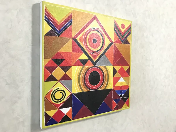 Kriti_(An_Act)-_Paintings_by_S._H._Raza,_Wall_Decor,_Framed_Canvas,_Set_of_2-_15"x15"_each,_Multicolor