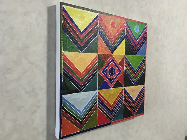 Kriti_(An_Act)-_Paintings_by_S._H._Raza,_Wall_Decor,_Framed_Canvas,_Set_of_2-_15"x15"_each,_Multicolor