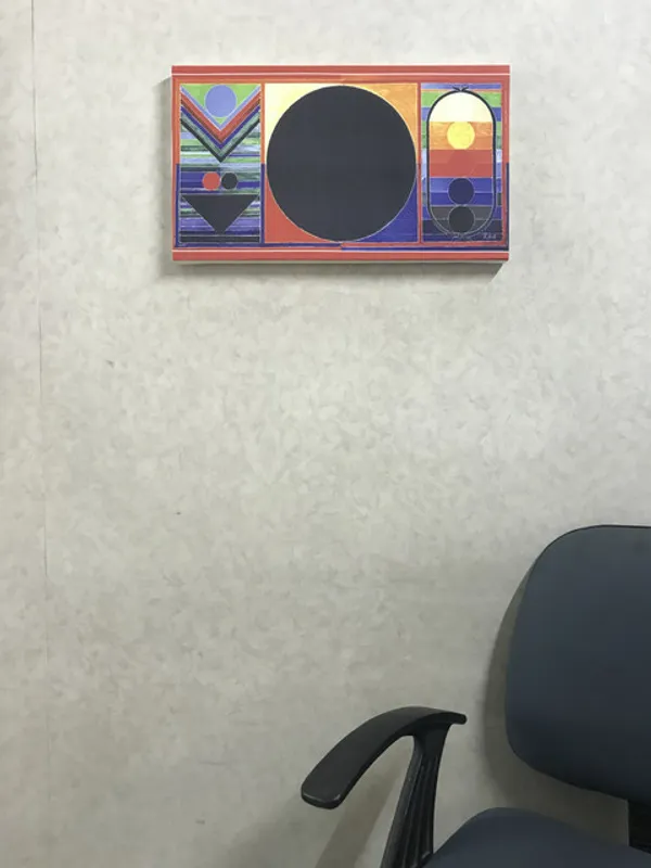 Surya_Namaskar-_Paintings_by_S._H._Raza,_Wall_Decor,_Framed_Canvas,_Set_of_2,_Multicolor