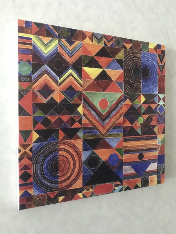 The_Encounter-_Paintings_by_S._H._Raza,_Wall_Decor,_Framed_Canvas,_Set_of_2-_15"x15"_each,_Multicolor