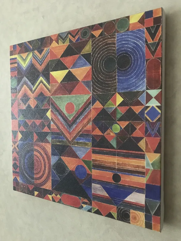 The_Encounter-_Paintings_by_S._H._Raza,_Wall_Decor,_Framed_Canvas,_Set_of_2-_15"x15"_each,_Multicolor