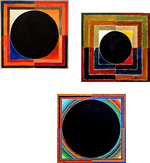Bindu_Series-_Aarambha-__Paintings_by_S._H._Raza,_Wall_Decor,_Framed_Canvas,_Set_of_3-_12"x12"_each,_Multicolor
