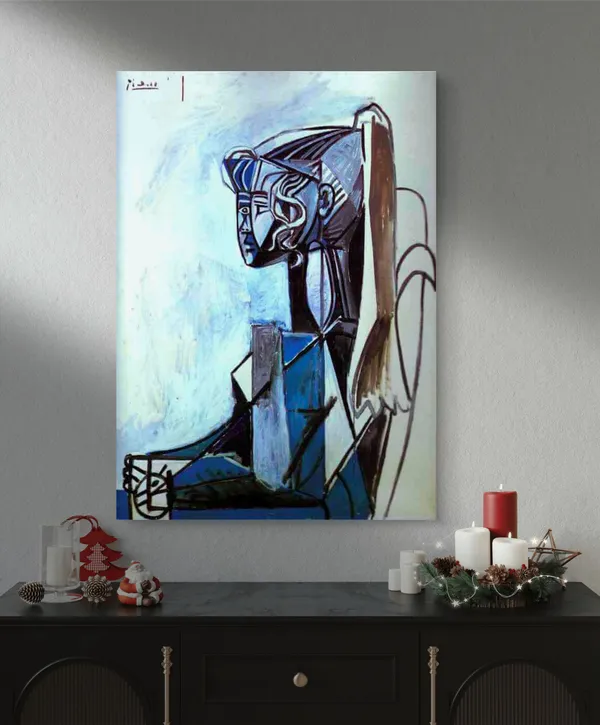 Portrait_of_Sylvette_1954,_A_Painting_by_Pablo_Picasso,_Framed_Canvas,_Multicolor