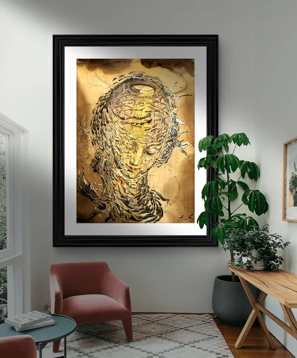 Raphaelesque_Head_Exploding,_A_Painting_by_Salvador_Dali,_Wall_D�cor,_Framed,_Multicolor