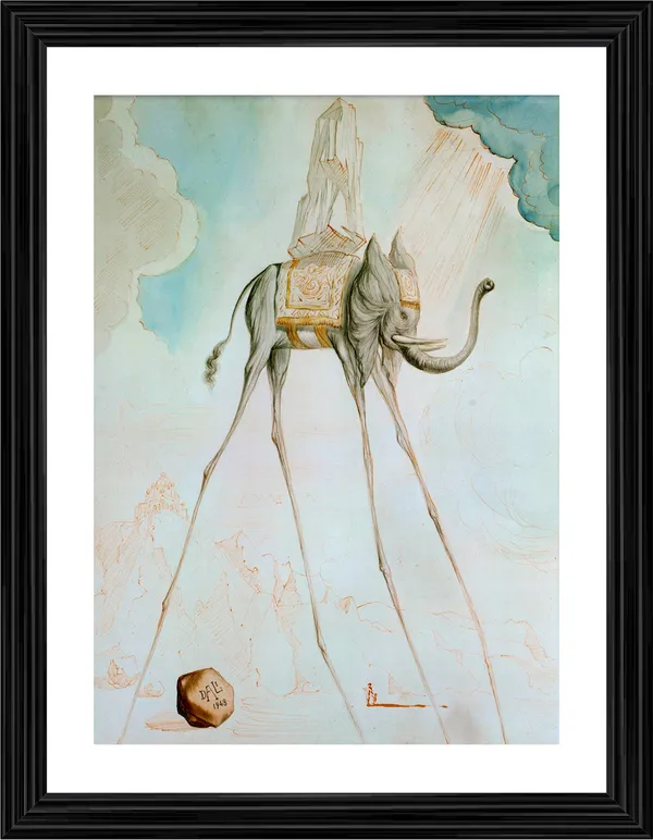 L'Elephant_Giraffe,_A_Painting_by_Salvador_Dali,_Wall_D�cor,_Framed,_Multicolor