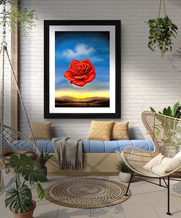 Meditative_Rose,_A_Painting_by_Salvador_Dali,_Wall_D�cor,_Framed,_Multicolor
