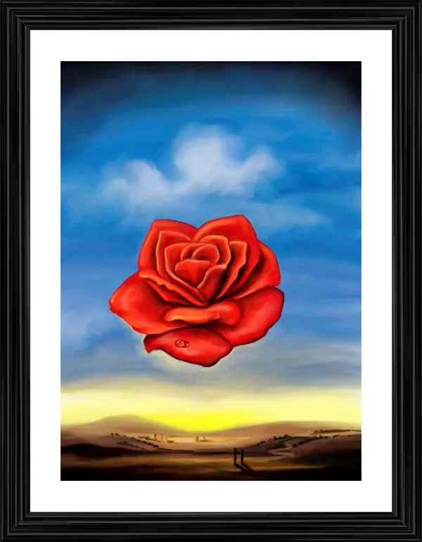 Meditative_Rose,_A_Painting_by_Salvador_Dali,_Wall_D�cor,_Framed,_Multicolor